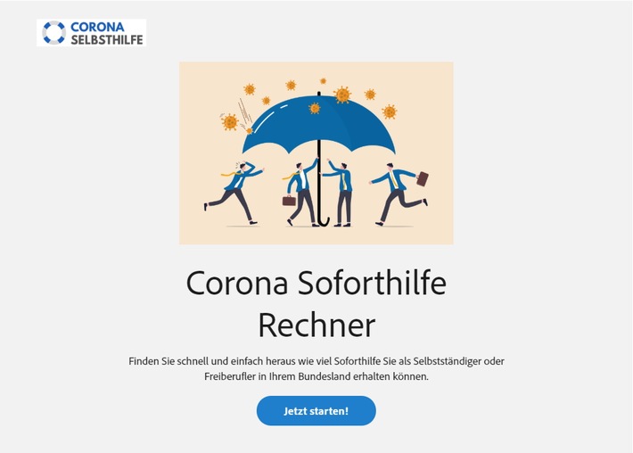 Corona Soforthilfe nach 3 Klicks? Neuer Online-Rechner bietet Selbstständigen Orientierung