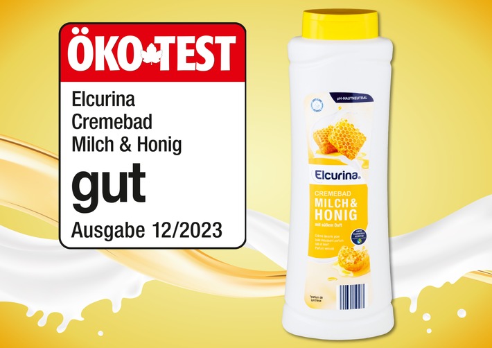 Badezusatz der NORMA-Eigenmarke ELCURINA erhält das Siegel "Gut" bei großer ÖKOTEST-Studie / Cremebad für Zusammensetzung und Preis in Ökotest 12/2023 ausgezeichnet