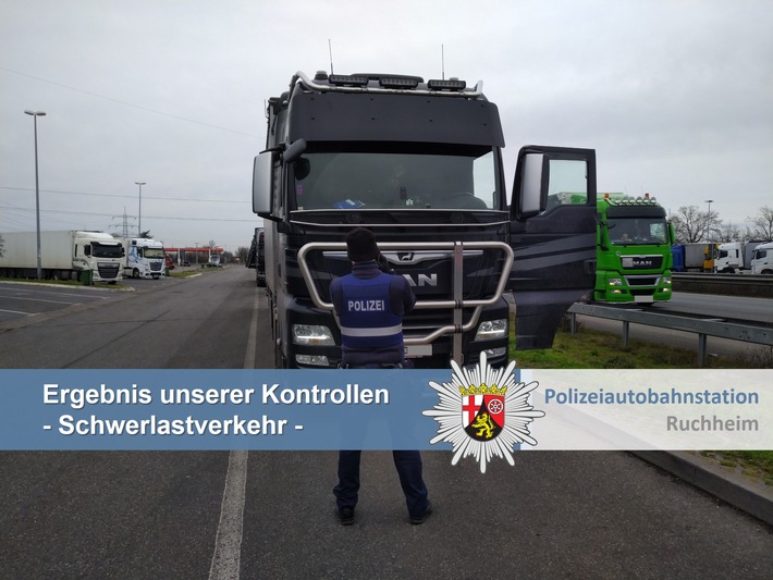 POL-PDNW: Polizeiautobahnstation Ruchheim - Kontrollen Schwerlastverkehr - Bilanz