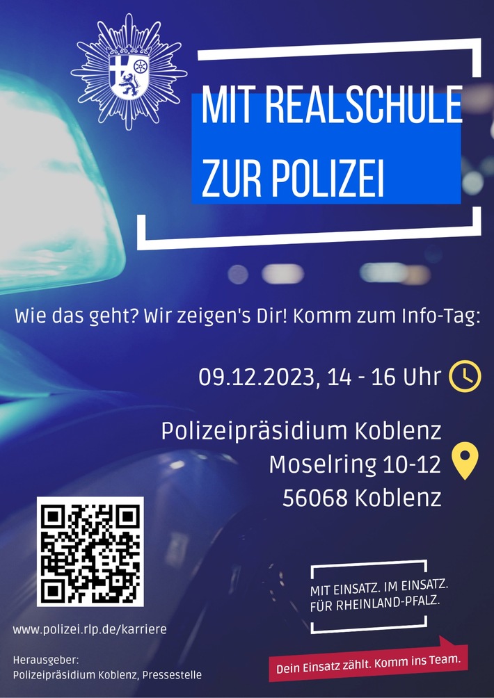 POL-PPKO: Dein Weg zur Polizei mit Mittlerer Reife - Zusatztermin!