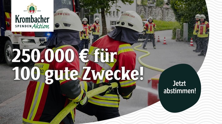 250.000 Euro für 100 gute Zwecke: Abstimmung startet bei der Krombacher Spendenaktion 2026