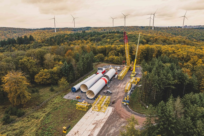 Windpark Wetzlar-Blasbach: Montage der Windkraftanlagen in vollem Gange