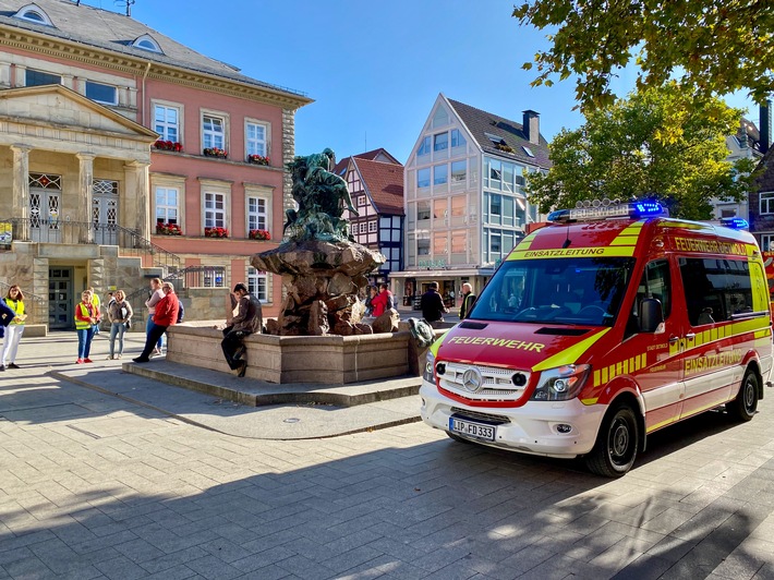 FW-DT: Ausgelöste Brandmeldeanlage im Detmolder Rathaus