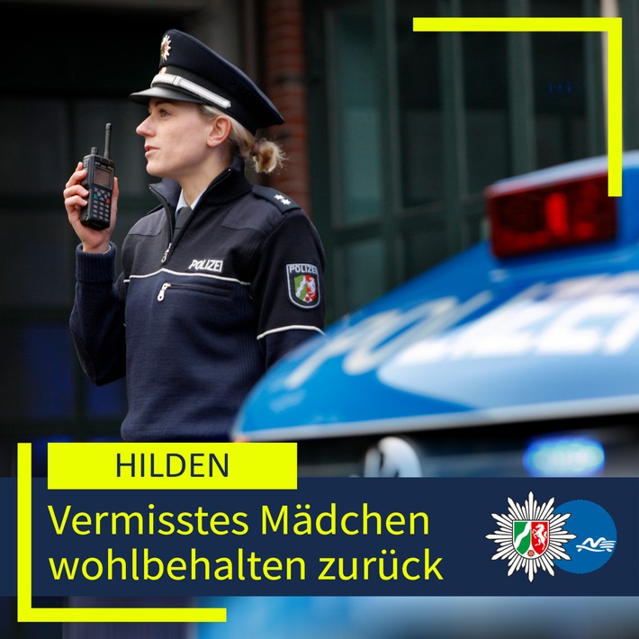 POL-ME: Vermisste 11-Jährige wohlbehalten zurückgekehrt - 2506063