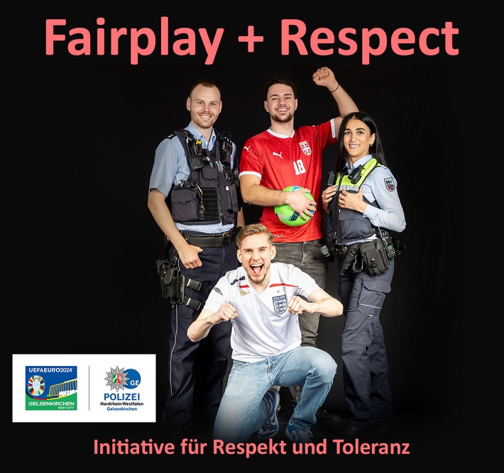 POL-GE: Polizei und Stadt zeigen zur Europameisterschaft Gesichter für "Fairplay + Respect"