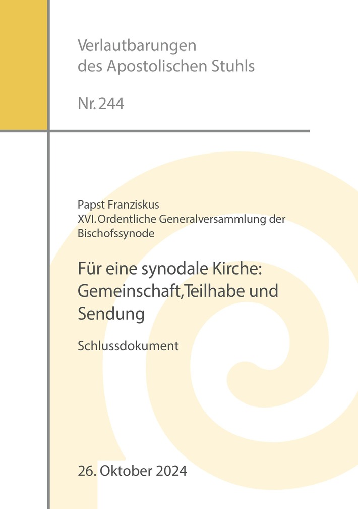 Schlussdokument der Weltsynode als Broschüre erschienen