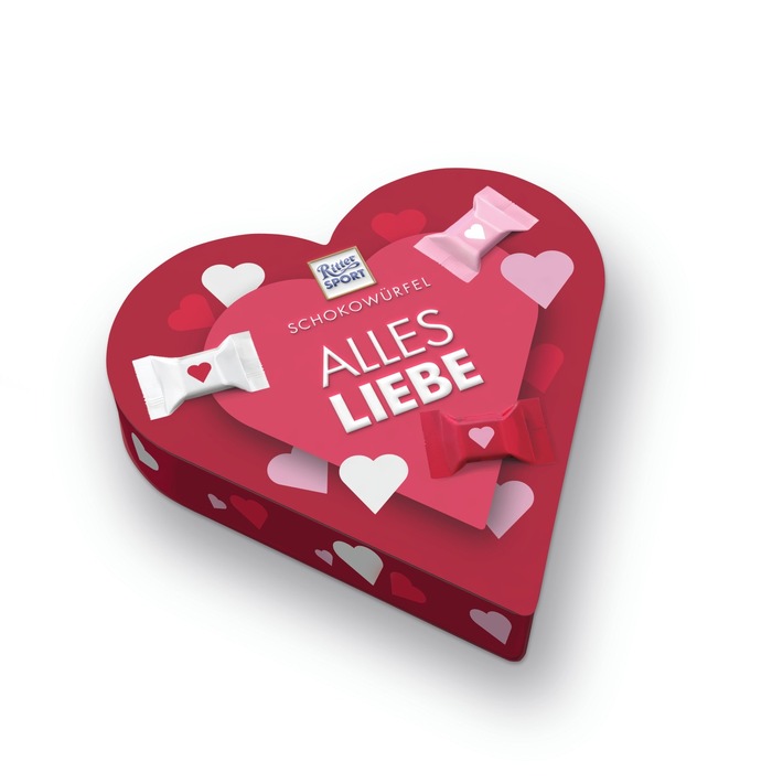 Neu: Ritter Sport Schokowürfel Herz "Alles Liebe"