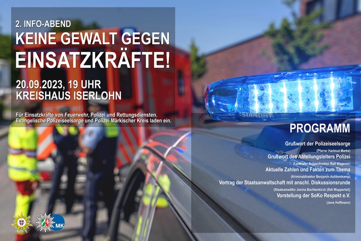 POL-MK: "Keine Gewalt gegen Einsatzkräfte": Polizeiseelsorge und Polizei laden zur Informationsveranstaltung ein