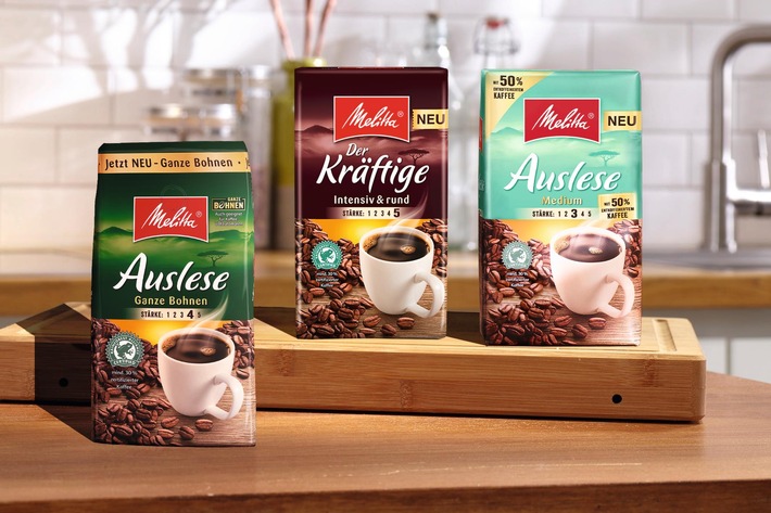 Melitta® launcht drei neue Kaffeesorten / Melitta® erweitert sein Sortiment um zwei Filterkaffees und ein Ganze Bohnen Produkt