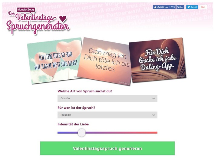 Die ausgefallensten Sprüche zum Valentinstag 2.0 - Mit vier Klicks zur idealen Botschaft!