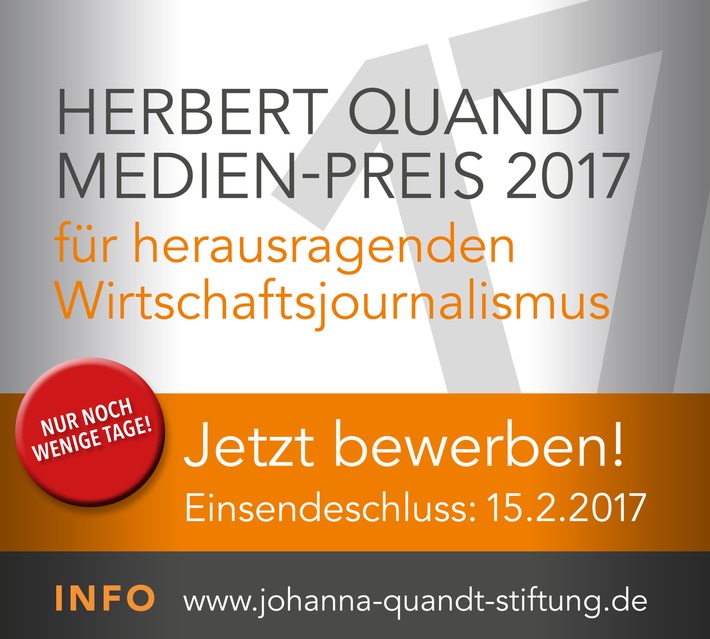 Jetzt bewerben für den Herbert Quandt Medien-Preis