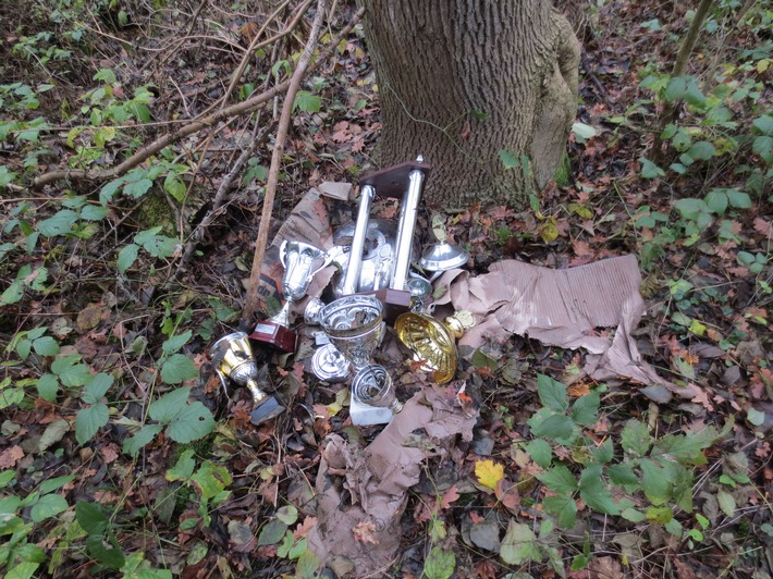 POL-DA: Groß-Gerau: Pokale im Wald gefunden / Polizei sucht Besitzer
