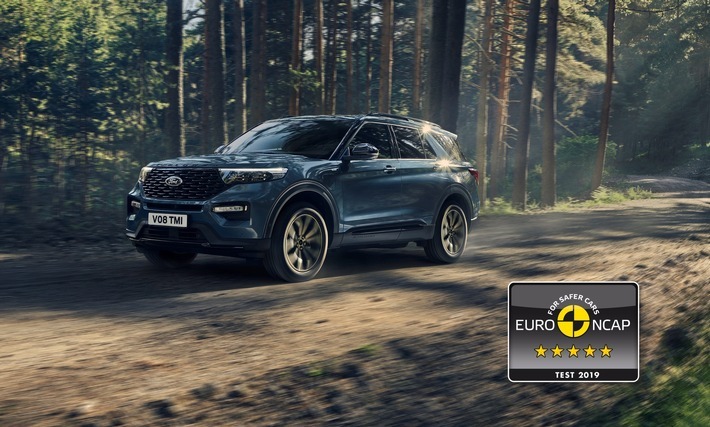 5 Sterne: Ford Explorer Plug-in-Hybrid erhält maximale Euro NCAP-Bewertung. Weiterer Text über ots und www.presseportal.de/nr/6955 / Die Verwendung dieses Bildes ist für redaktionelle Zwecke honorarfrei. Veröffentlichung bitte unter Quellenangabe: "obs/Ford-Werke GmbH"
