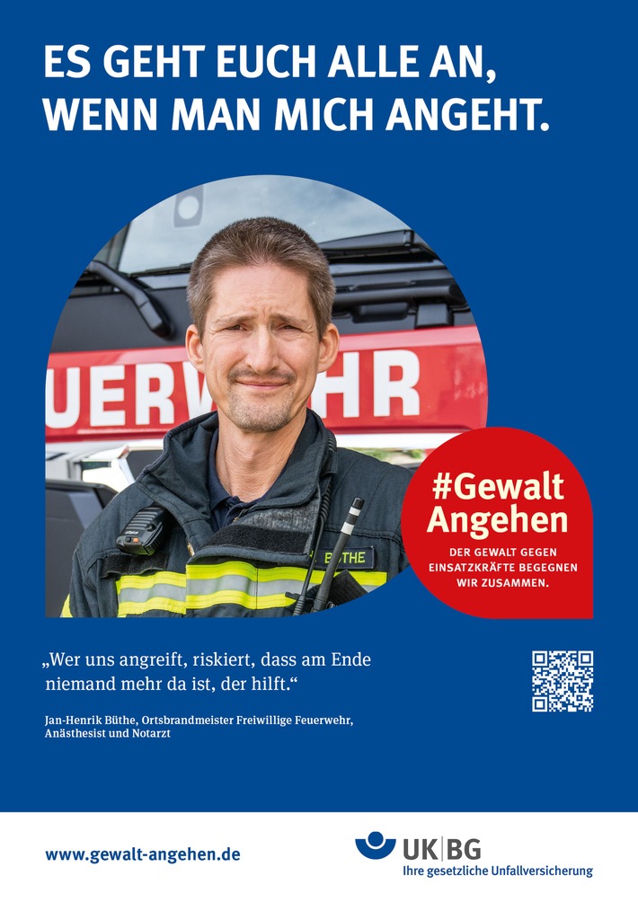 "Null Toleranz bei Gewalt gegen Einsatzkräfte" / Gesetzliche Unfallversicherung initiiert Kampagne "#GewaltAngehen" unter Schirmherrschaft von Bundesarbeitsminister Hubertus Heil