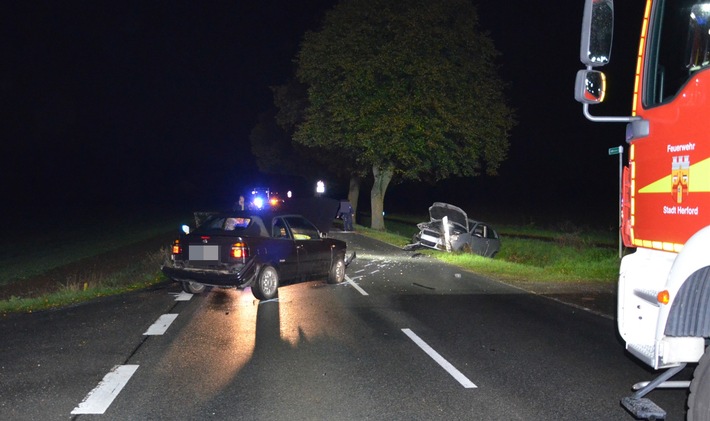 POL-HF: Verkehrsunfall mit Personenschaden - 
Überholen an Einmündung führt zum Zusammenstoß