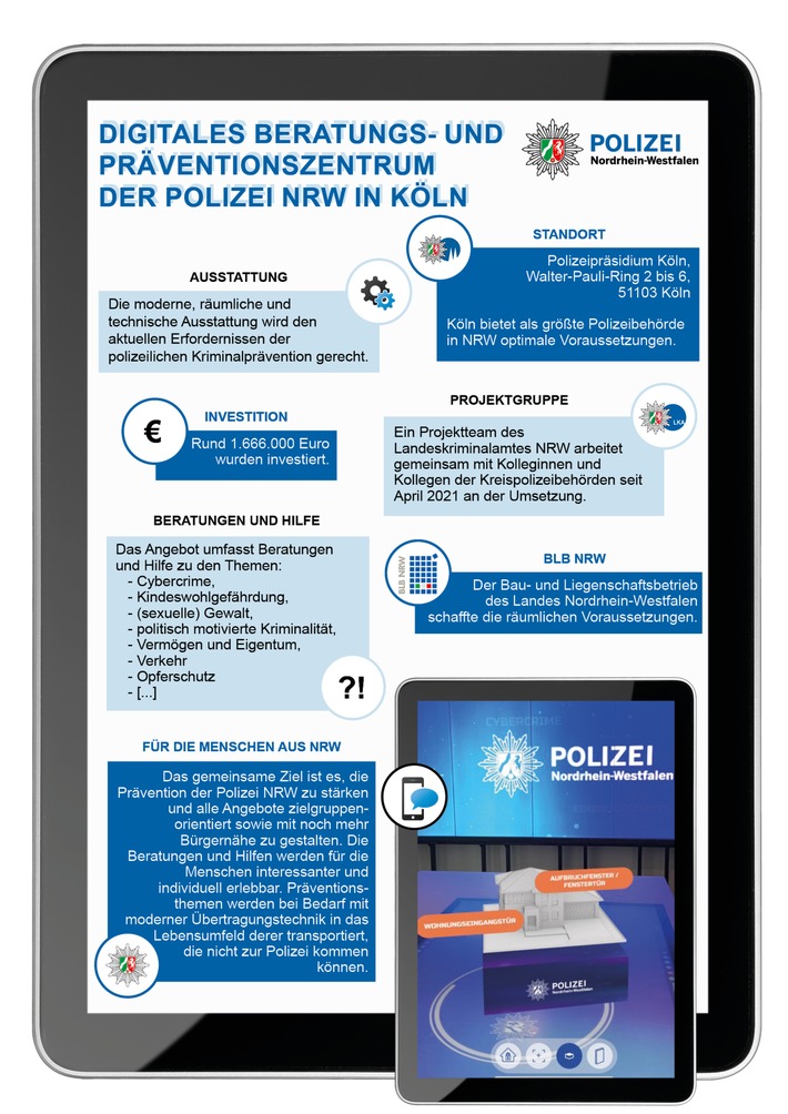 LKA-NRW: Polizei NRW stellt sich stärker und moderner in der Kriminalprävention auf: Innenminister Herbert Reul eröffnet Digitales Beratungs- und Präventionszentrum der Polizei NRW in Köln