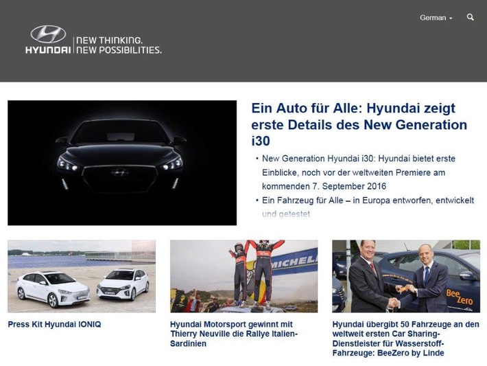 Hyundai Suisse hat eine neue Presse-Website