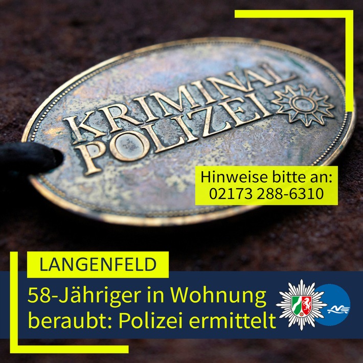 POL-ME: 58-Jähriger in eigener Wohnung beraubt - die Polizei ermittelt - 2506084