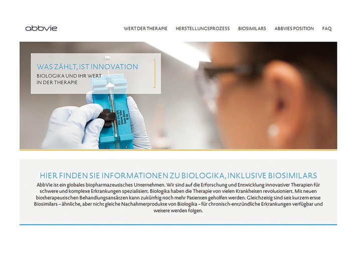 Neue Website www.biologika-info.de informiert über Biologika, inkl. Biosimilars