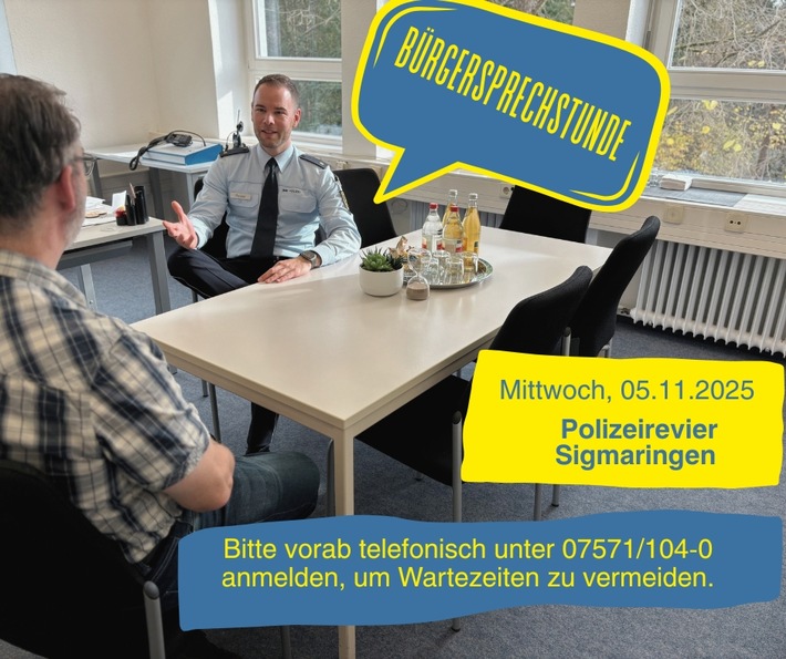 PP Ravensburg: Im Gespräch bleiben - Bürgersprechstunde beim Polizeirevier Sigmaringen