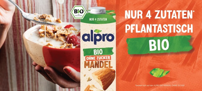 Alpro bringt Bio-Genuss in den Fachhandel: Neue Produktlinie "Alpro Bio" ab August erhältlich