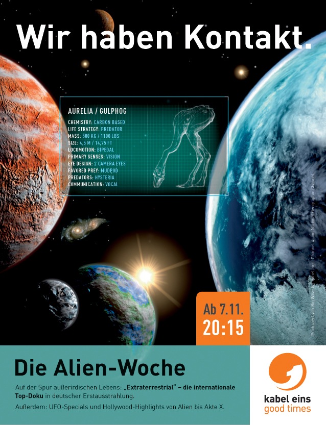 Wir haben Kontakt: kabel eins-Kampagne für die "Alien-Woche