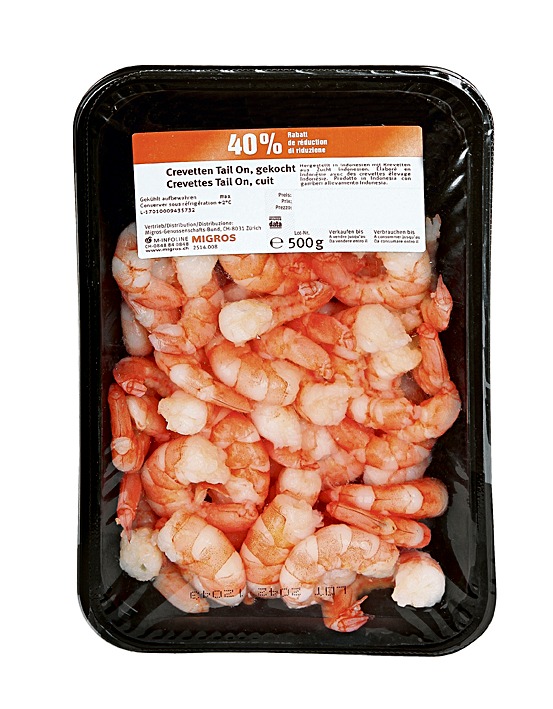 Migros rappelle des crevettes cuites Tail-on