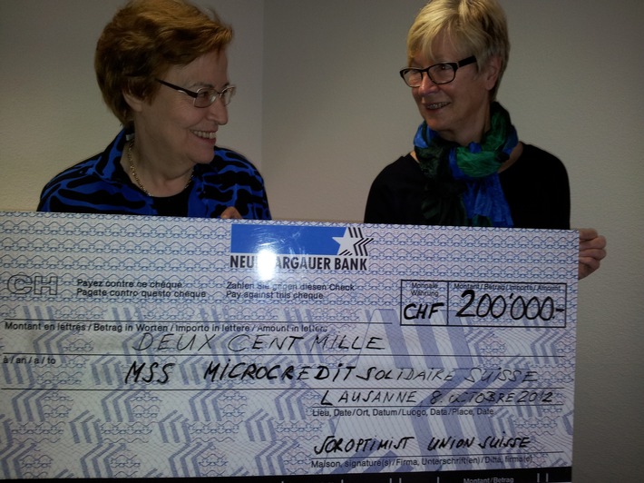 Soroptimist International Schweizer Union spendet CHF 200