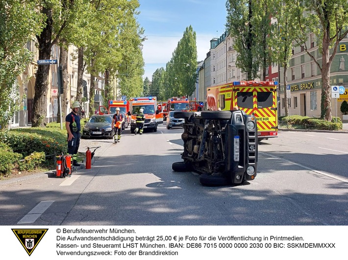 FW-M: Verkehrsunfall in der Innenstadt (Ludwigsvorstadt)