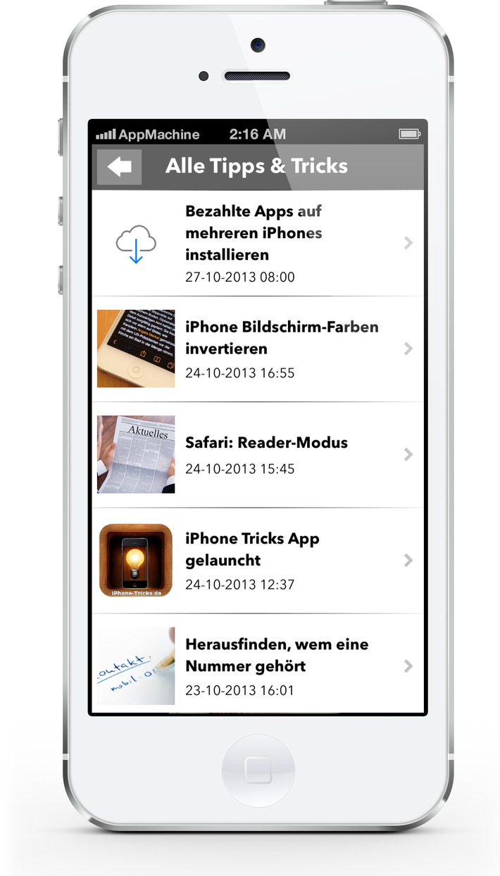 Platz 1 der iTunes-Charts: mit AppMachine erstellte Trick-App fürs iPhone erreicht 100.000 Downloads in einer Woche