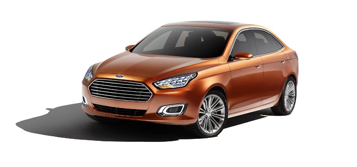 Speziell für chinesische Kunden konzipiert: Der ebenso markant designte wie attraktive Ford Escort Concept (BILD)