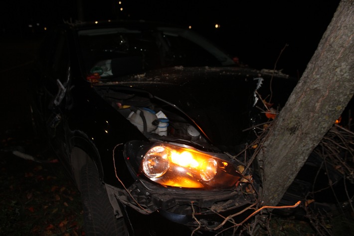 POL-DU: Aldenrade: Autoraser rammt Ampel, Geländer und Baum und flüchtet von Unfallstelle - Polizei sucht wichtigen Zeugen