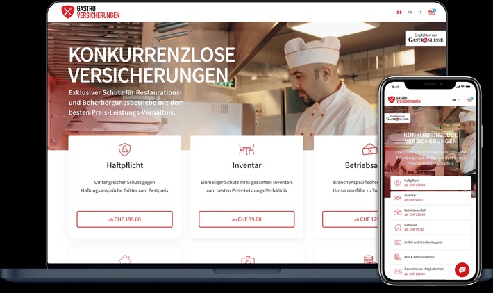 Kooperation zwischen GastroSuisse und digitalem Versicherungsbroker esurance: Massgeschneiderte Versicherungslösungen für das Gastgewerbe