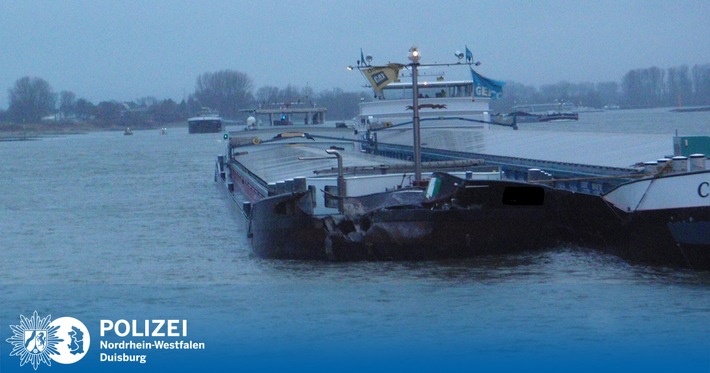 POL-DU: Dormagen-Zons: Schiffe kollidieren auf dem Rhein
