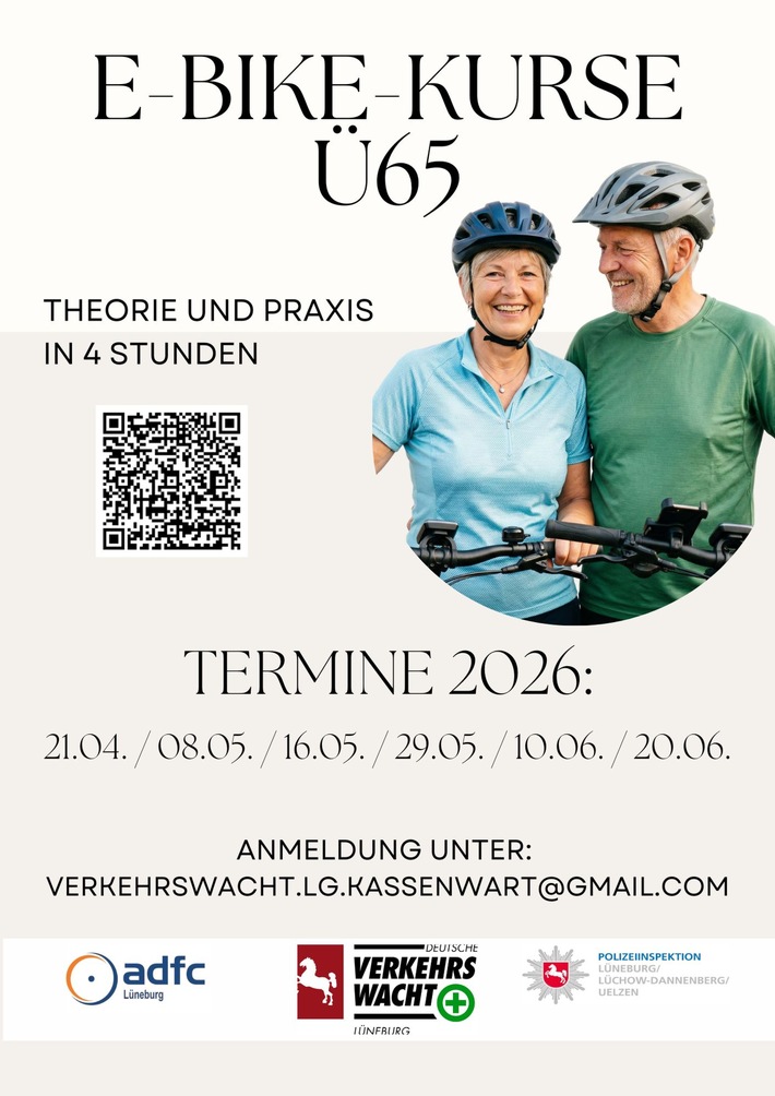 POL-LG: ++ Pedelec- & E-Bike-Kurse für Seniorinnen und Senioren (Zielgruppe Ü65) ++ neue Kurse von Verkehrswacht und Polizei ++ Anmeldung erforderlich ++