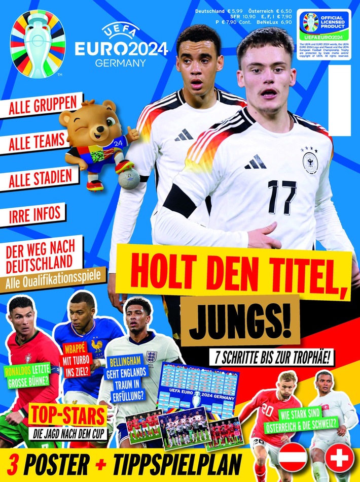 Neues offizielles Magazin zur UEFA EURO 2024®（欧洲足球联盟2024年欧洲杯）：足球迷们的终极乞丐！