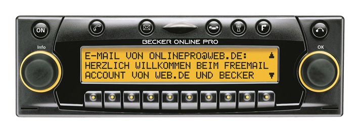 Vom Autoradio ins Internet - mit WEB.DE / WEB.DE kooperiert mit Car-Audio Hersteller Becker