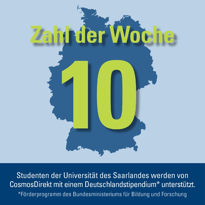 Zahl der Woche: 10 Deutschlandsstipendien vergibt CosmosDirekt (BILD)