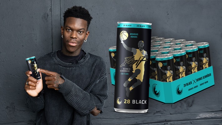 28 Black Dennis Schröder Edition / Neuer Look für den beliebten Energy Drink, der unverwechselbare Ananas-Kokos-Geschmack bleibt