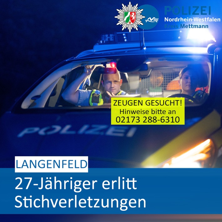 POL-ME: 27-Jähriger durch Stichverletzungen schwer verletzt - Langenfeld - 2401052