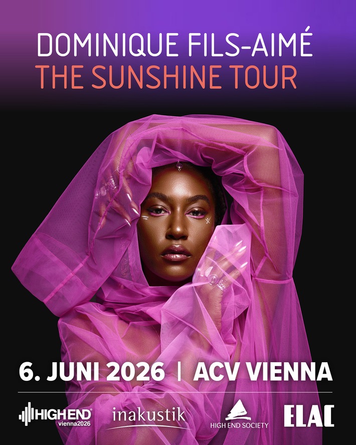 Markenbotschafterin der HIGH END 2026 steht live auf der Bühne im ACV / Exklusives Konzert mit Dominique Fils-Aimé in Wien