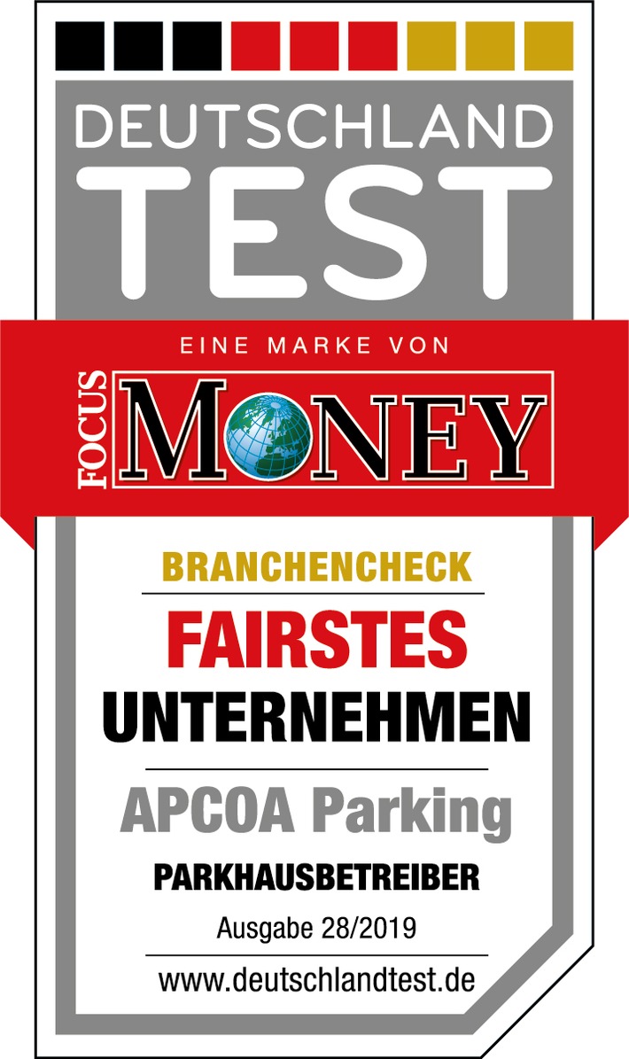 DEUTSCHLAND TEST: APCOA erhält Auszeichnung als fairstes Unternehmen 2019