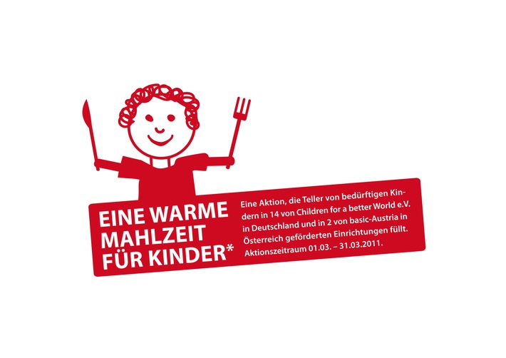 Bündnis gegen Mangelernährung von Kindern / basic bio-Genuss für alle und Children for a better World e. V. wiederholen die Sonderaktion "Eine warme Mahlzeit für Kinder*" auch in 2011 (mit Bild)