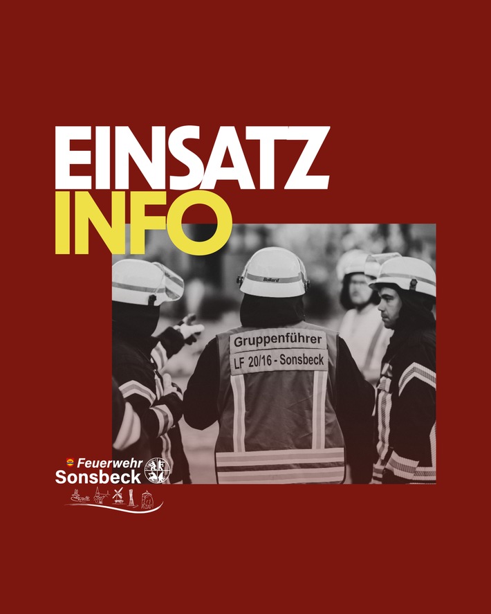 FW Sonsbeck: Zwei Einsätze für die Feuerwehr Sonsbeck am Montag