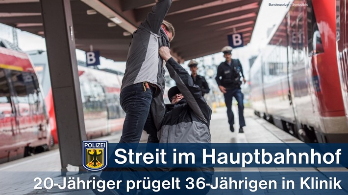Bundespolizeidirektion München: Nach körperlichem Angriff im Krankenhaus: 20-Jähriger schlägt und tritt im Hauptbahnhof zu
