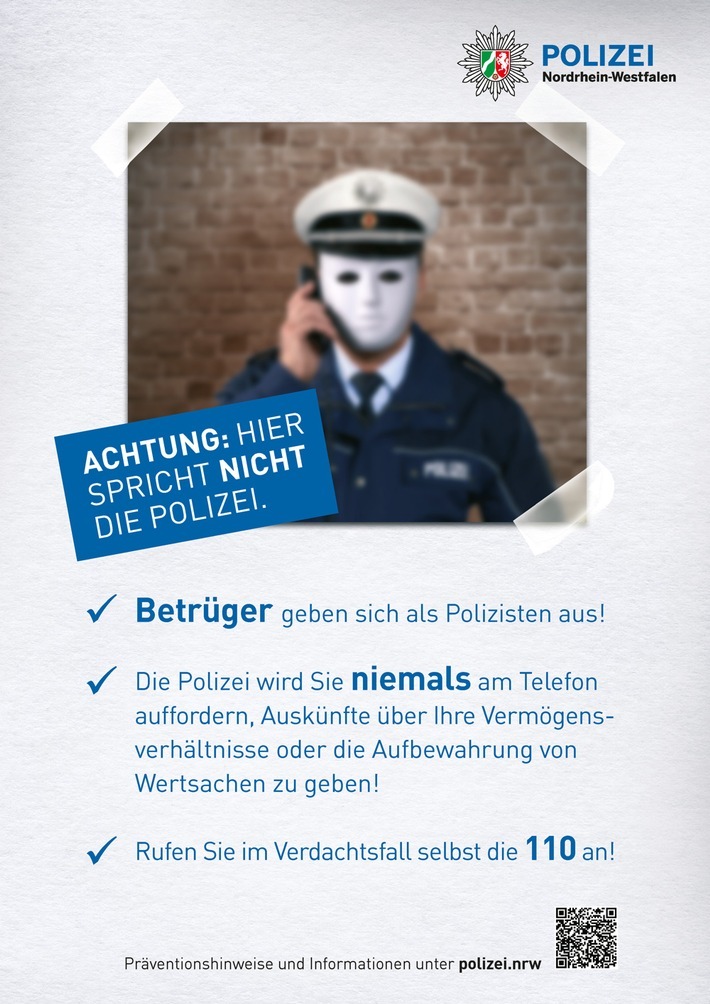 POL-BN: Bonn-Bad Godesberg: &quot;Falsche Polizeibeamte&quot; rufen weiterhin an - 91-Jährige wird Opfer der Telefonbetrüger