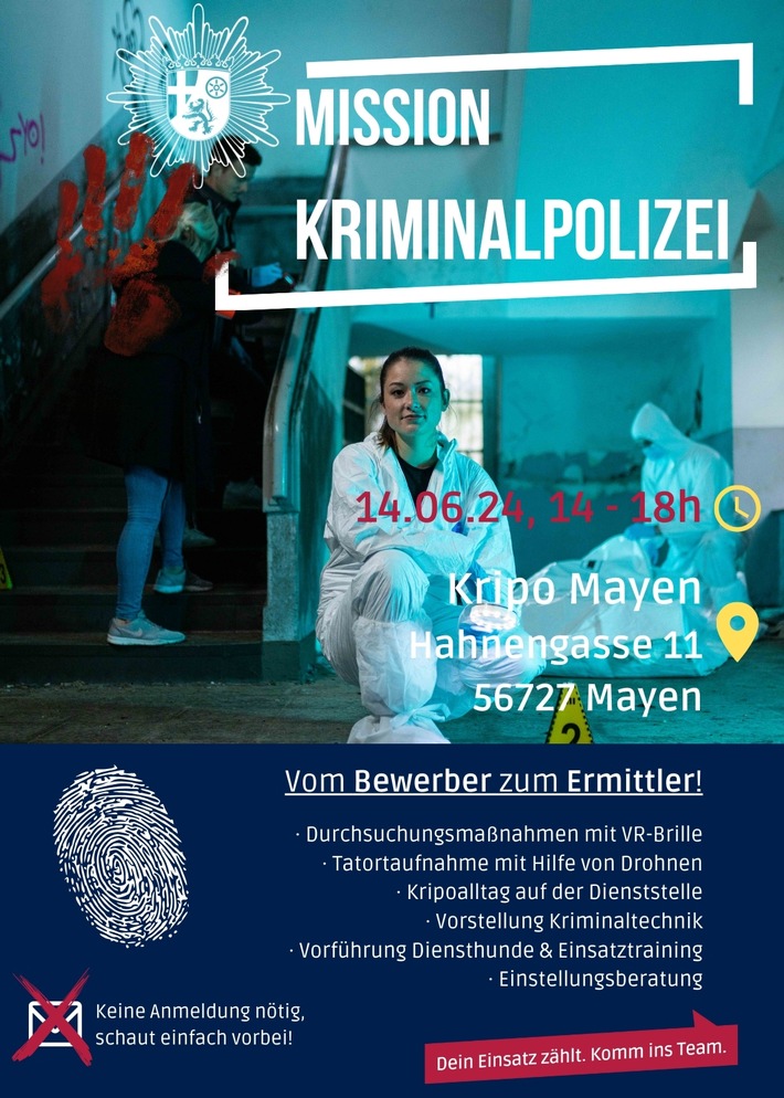 POL-PDMY: Mayen - Mission Kriminalpolizei- Vom Bewerber zum Ermittler