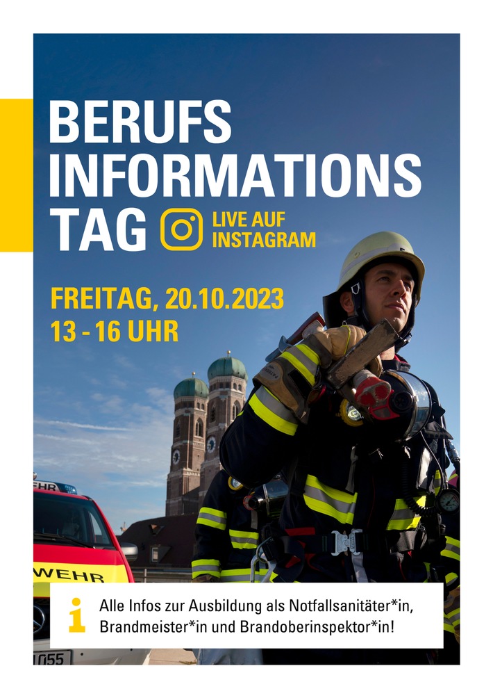 FW-M: Online-Infotag zu Traumjobs bei der Feuerwehr München