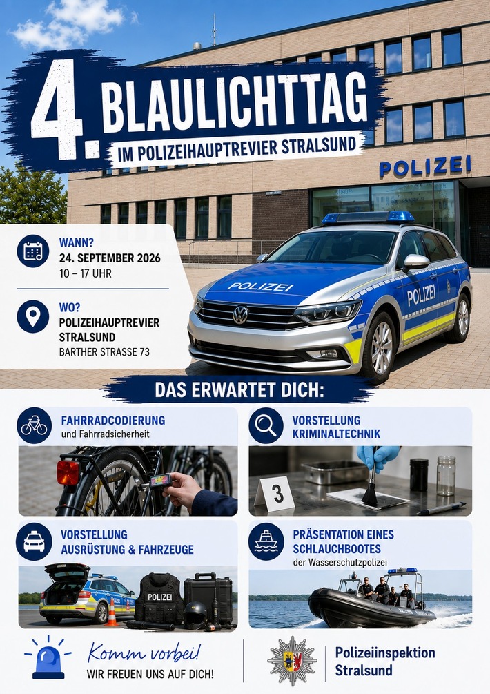 POL-NB: Blaulichttag im Polizeihauptrevier Stralsund am 24. September 2026