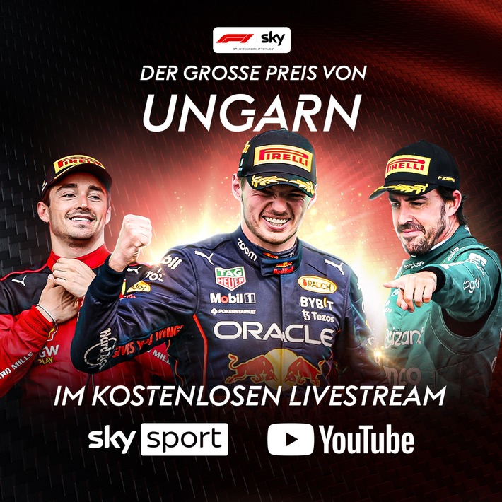 Sky Sport präsentiert die Formel 1 für alle: das Rennen in Ungarn an diesem Sonntag live auch auf YouTube